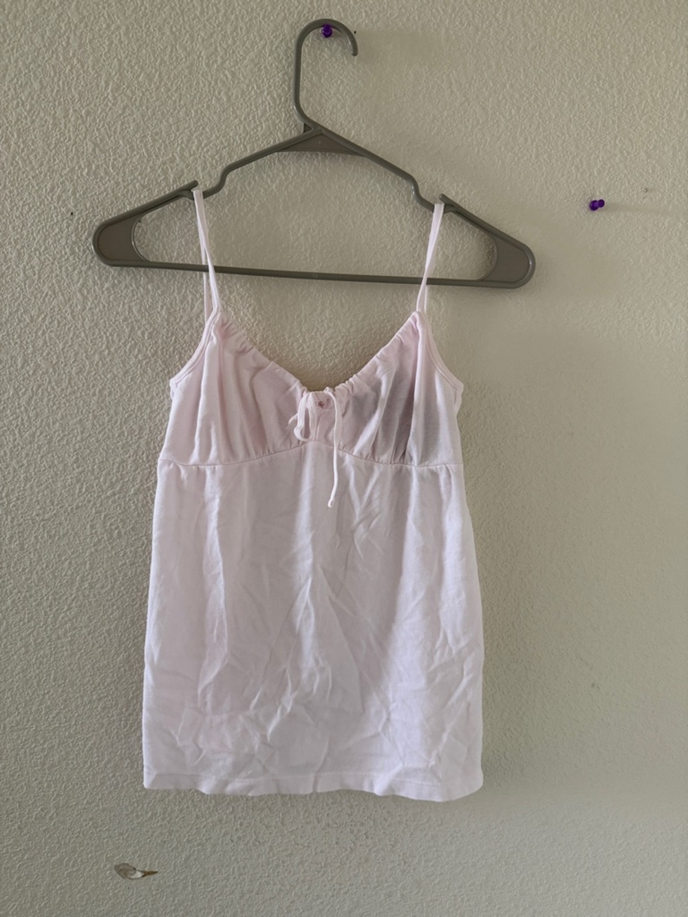 Brandy melville pink tie front tank top